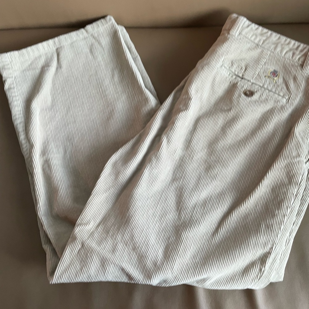Tommy Hilfiger Cream Corduroy Pants Classic Style - Picture 1 of 4
